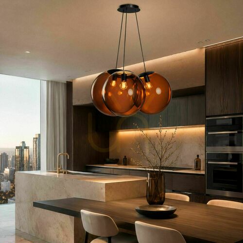 Check Cluster Pendant Light s.luce Orb 3-Light White Glass 3 x 40 cm