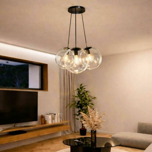 Check Cluster Pendant Light s.luce Orb 3-Light Brown Glass, 50 cm