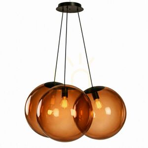 Cluster Pendant Light s.luce Orb 3-Light Brown Glass, 50 cm small 5