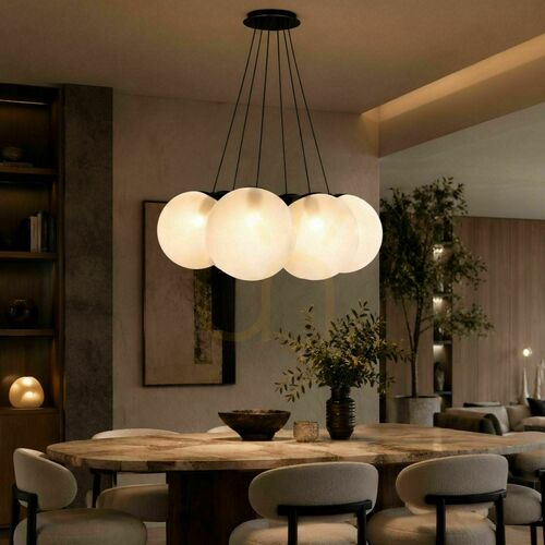 Check 7-Light Cluster Pendant Light s.luce Orb, Smoked Glass, 30 cm Shades