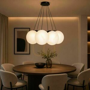 7-Light Cluster Pendant Light s.luce Orb, Brown Glass, 30 cm Shades, E27, Height Adjustable small 3