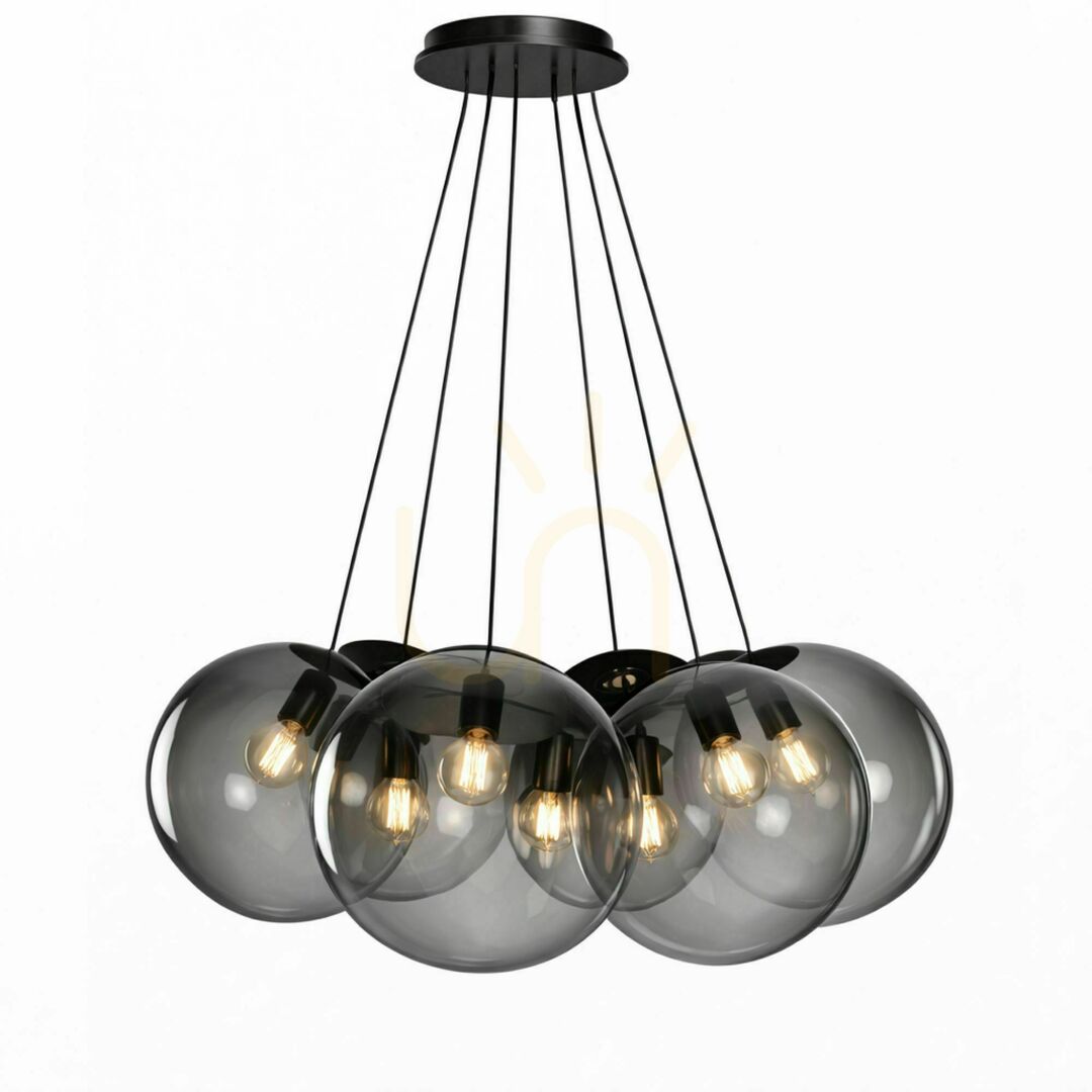 Check Cluster Chandelier s.luce Orb 7-Light Smoked Glass, 40 cm Cluster Chandelier s.luce Orb 7-Light Smoked Glass, 40 cm
