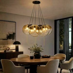 7-Light Cluster Pendant Light s.luce Orb, Gold Glass, 40 cm Globes small 0