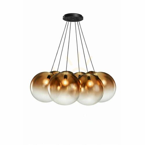 Check Cluster Pendant Light s.luce Orb, 7-Light Copper Glass, 50 cm Shades