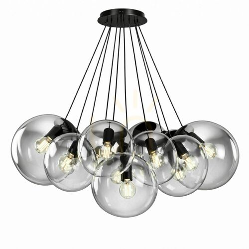 Check Cluster Pendant Light s.luce Orb, 13-Light Smoked Glass, 30 cm Globes