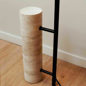 Floor Lamp s.luce Cruet with Travertine Stone Base, Amber Glass and Black Metal, 190 cm 1 Floor Lamp s.luce Cruet with Travertine Stone Base, Amber Glass and Black Metal, 190 cm small 1