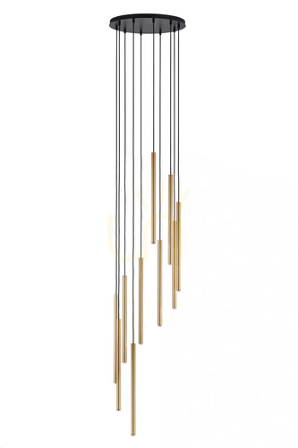 Check Pendant light Sigma Sopel 10 Antresola cascade, black and gold 42054