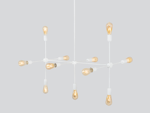 Check CustomForm TRISO 11 pendant lamp 11xE27 60W white loft metal 93x57 cm adjustable drop