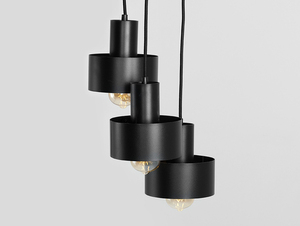 CustomForm FAY KOŁO 3 pendant light, black, 3 × E27, Ø33 cm small 3