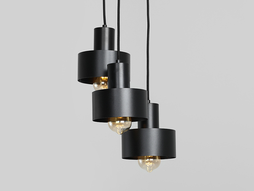 Check CustomForm FAY KOŁO 3 pendant light, black, 3 × E27, Ø33 cm