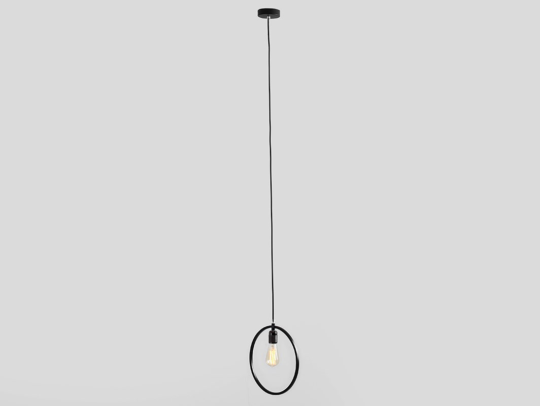 Display Single black round hanging lamp VETO Single black round hanging lamp VETO