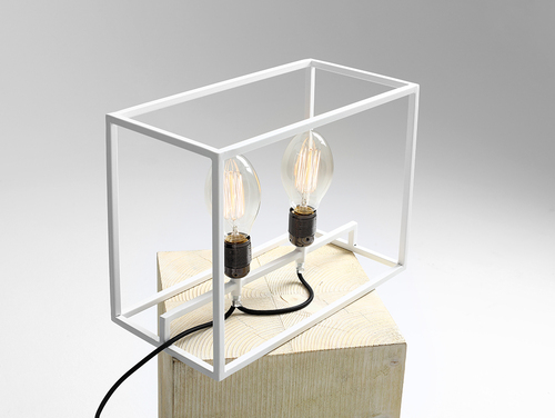 Check CustomForm Metric Table table lamp white RAL 9003 2×E27 40 cm