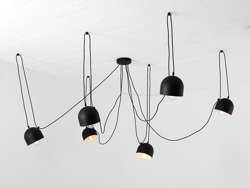 Check POPO 6 hanging lamp - black