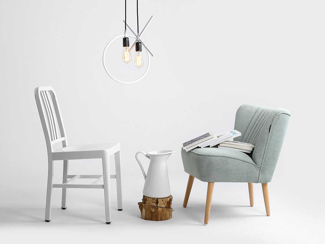 Preview Single VETO hanging lamp, white, round Single VETO hanging lamp, white, round