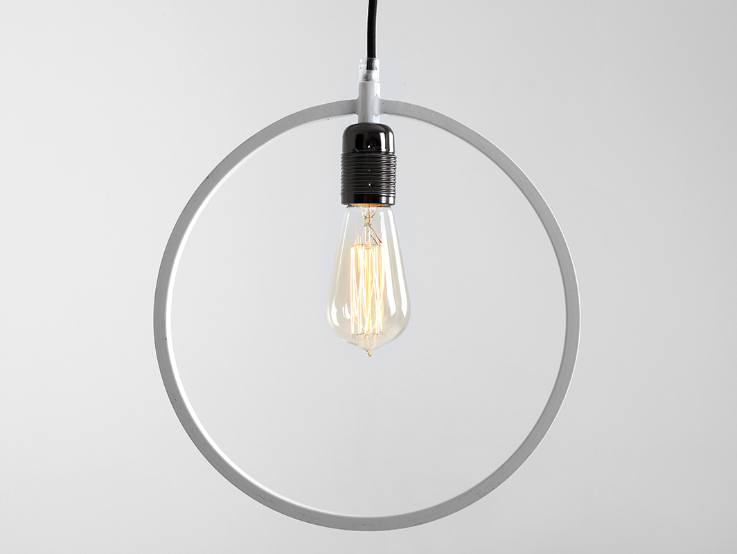 Display Single VETO hanging lamp, white, round Single VETO hanging lamp, white, round