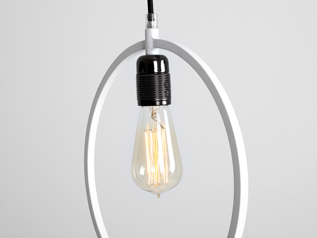 Show Single VETO hanging lamp, white, round Single VETO hanging lamp, white, round