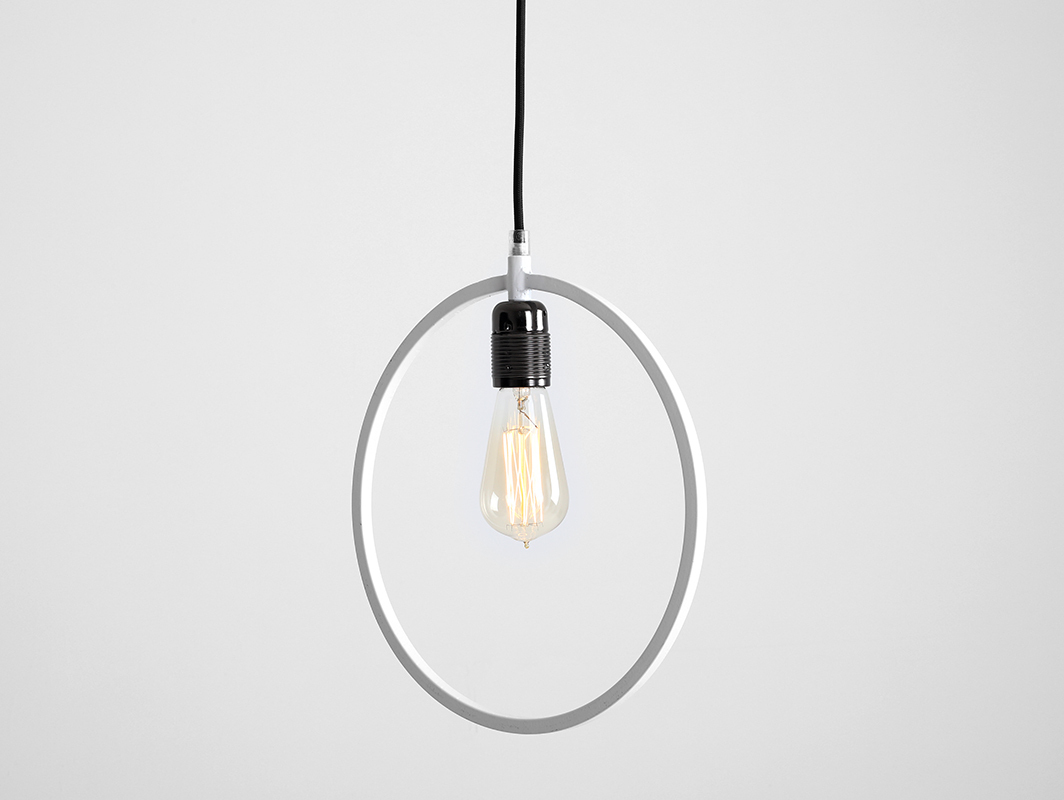 Check Single VETO hanging lamp, white, round Single VETO hanging lamp, white, round