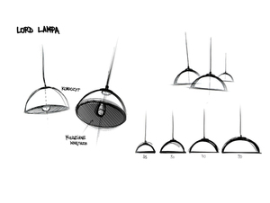 CustomForm LORD 35 pendant light, black with copper-coloured interior small 5
