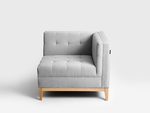 Check CustomForm by-TOM 85/85 R sofa module – platinum ET90, natural beech