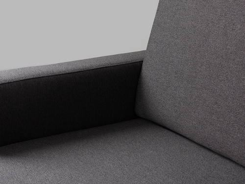 Check CustomForm SCANDIC P 3-seater corner sofa, right-hand chaise, carbon ET95, natural wood