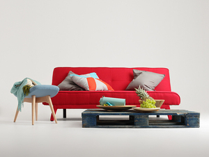 CustomForm MODES 2-Seater Sofa Bed Bloody Red ET60 Black small 1
