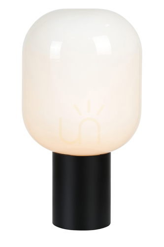 Check Table Lamp Markslojd Brooklyn 107482 Black Metal White Opal Glass 44 cm
