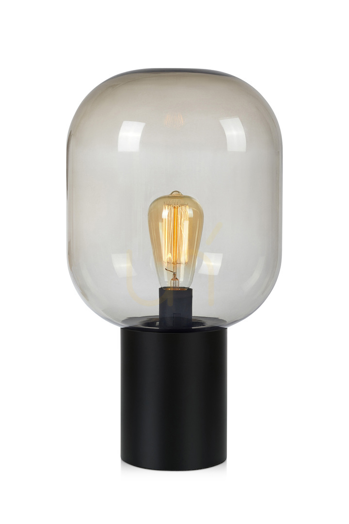 Table Lamp Markslojd Brooklyn Black Smoke Glass 44 cm 107481