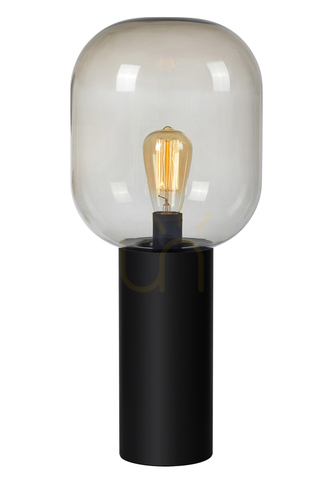 Check Table Lamp Markslojd Brooklyn 56cm Black Smoke Glass 107479