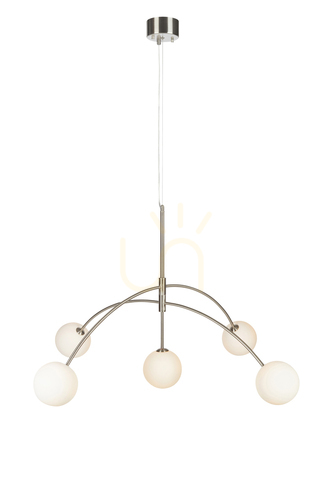 Check Pendant Light Markslojd Heaven 5-Light Steel Opal White Glass 107559