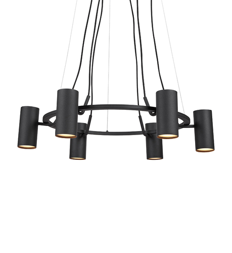Check Markslöjd Porto Black Pendant Light, 6×GU10, 73 cm, 107357