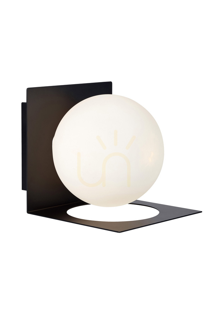 Bathroom Wall Light Markslojd Zenit IP44 Black Opal White Glass 107495