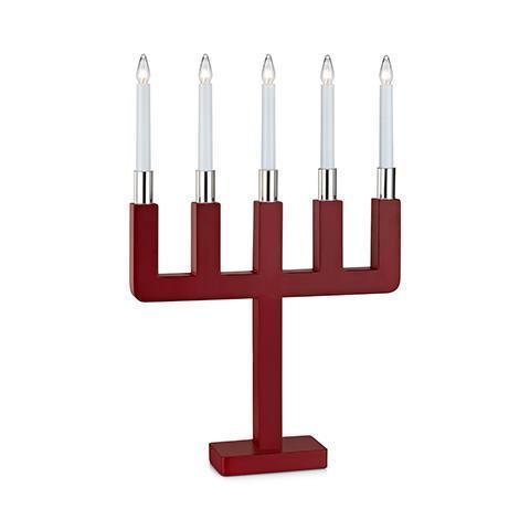 Check Candle Holder Markslojd Sundstorp 5-Light Red White Wood 54 cm 704220
