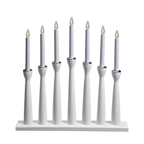 Check Candle Holder Markslojd MÅSESKÄR White Wood 7 Lights 50 cm 702232