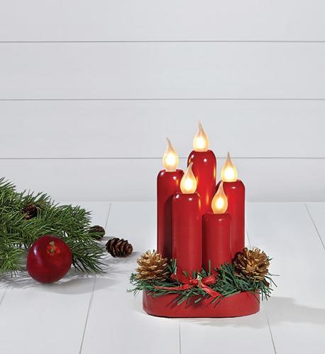 Check Table Decoration Markslojd Hanna LED Red Wood 20 cm 704017