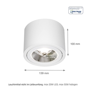Chloe Ar111 IP20 ROUND WHITE, Moving 9 Chloe Ar111 IP20 ROUND WHITE, Moving small 9
