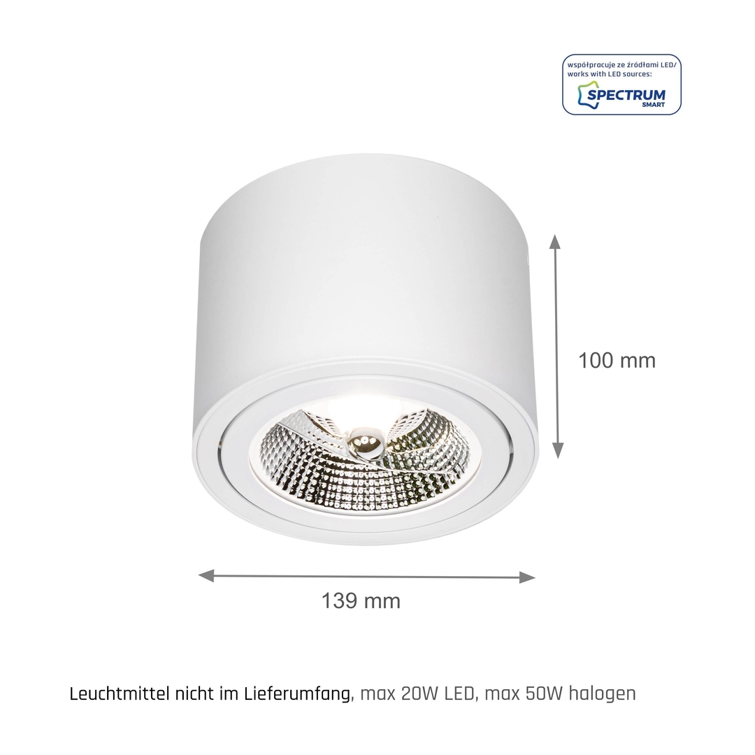 Show Chloe Ar111 IP20 ROUND WHITE, Moving Chloe Ar111 IP20 ROUND WHITE, Moving