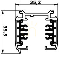 Busbar 3F 230 V - 200 cm, Black Eurostandard - EUTRAC Spectrum small 6