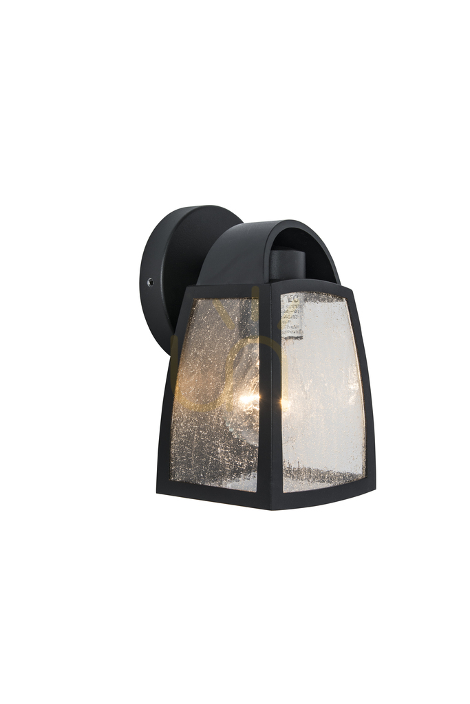 Outdoor Wall Lamp Lutec Kelsey Black Glass E27 40W 5273701012