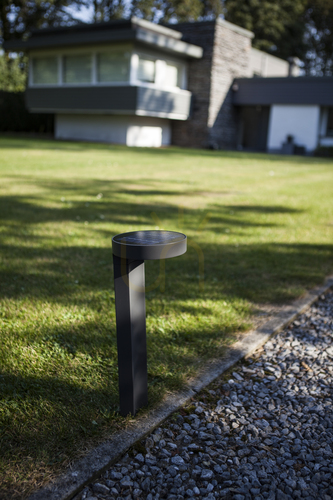 Check Lutec DISO 6906703335 solar garden post light dark grey 45 cm
