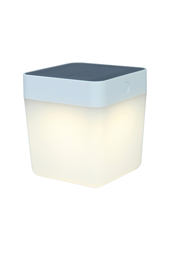 Check Outdoor Solar Table Lamp Lutec Table Cube White 13.3 cm