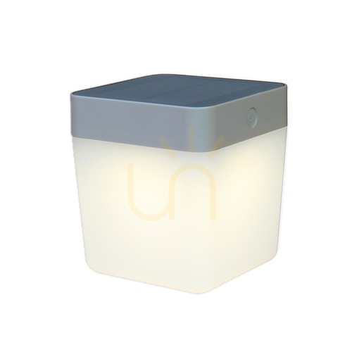 Check Outdoor Solar Table Lamp Lutec Table Cube Grey LED 3000K 6908001337