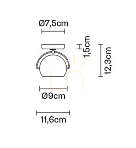 Fabbian Beluga D57 wall light, copper, D57G1341 small 3
