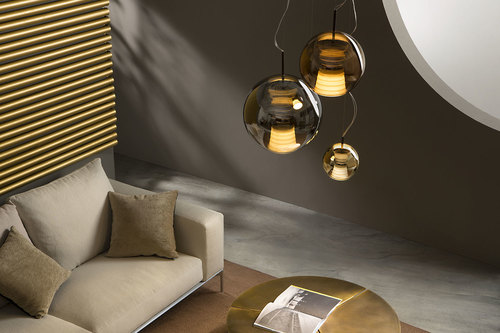 Check Fabbian Beluga Royal Ø20- Titanium Pendant Lamp - D57 A57 34