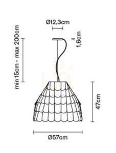 Hanging lamp Fabbian Roofer F12 57cm - orange - F12 A01 32 7 Hanging lamp Fabbian Roofer F12 57cm - orange - F12 A01 32 small 7