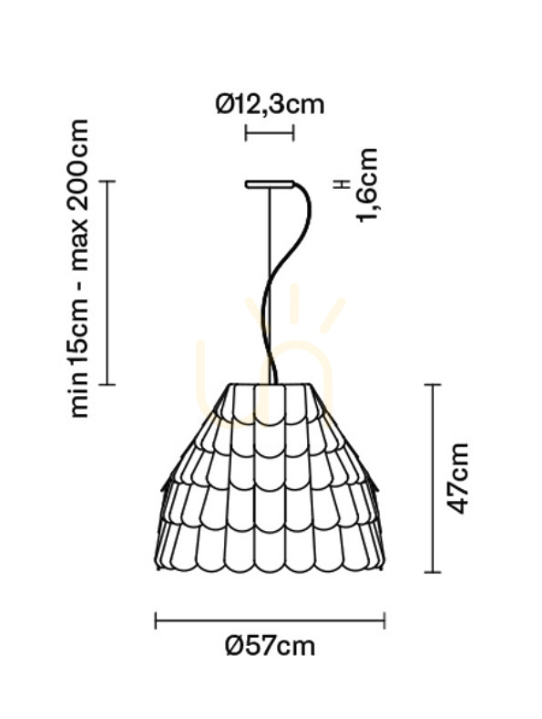 Preview Hanging lamp Fabbian Roofer F12 57cm - orange - F12 A01 32 Hanging lamp Fabbian Roofer F12 57cm - orange - F12 A01 32