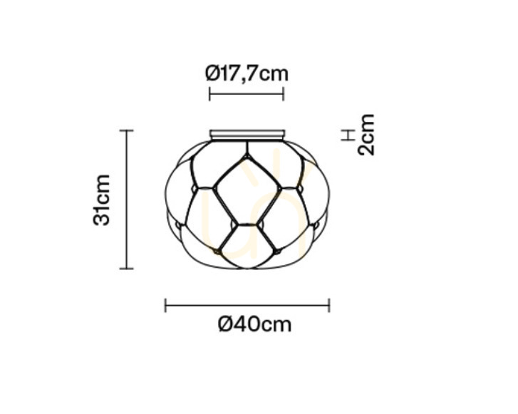 Show Fabbian Cloudy F21 ceiling lamp 40cm - F21 E05 71 Fabbian Cloudy F21 ceiling lamp 40cm - F21 E05 71