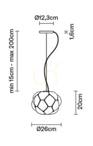 Hanging lamp Fabbian Cloudy F21 26cm - F21 A03 71 small 9