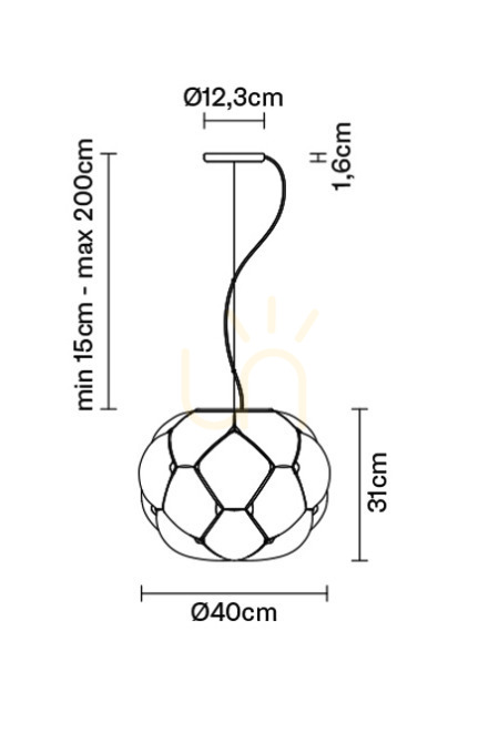 Show Hanging lamp Fabbian Cloudy F21 40cm - F21 A05 71 Hanging lamp Fabbian Cloudy F21 40cm - F21 A05 71