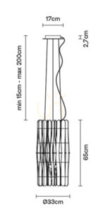 Hanging lamp Fabbian Stick F23 33cm - F23 A06 69 small 3