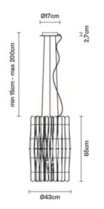 Hanging lamp Fabbian Stick F23 43cm - F23 A07 69 small 3